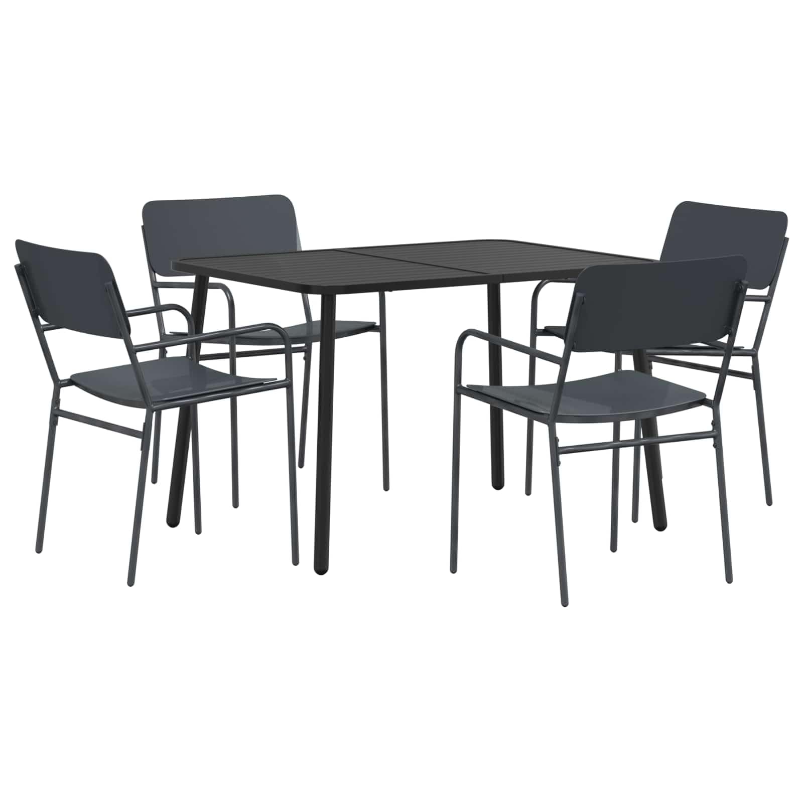 Genérico Conjunto de Comedor 5 uds. Antracita Acero,Mobiliario,Conjuntos de Muebles,110 x 80 x 72 cm-3422854