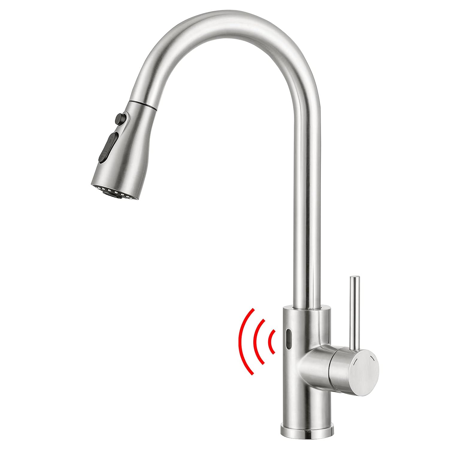 TNOMS Touchless Kitchen Faucet Brushed Nickel Motion Sensor Kitchen