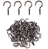 IDEALSV 72 ganchos de techo de bronce rojo de 7/8 pulgadas, ganchos para colgar en forma de taza de gancho para luces de rosca, ganchos para colgar