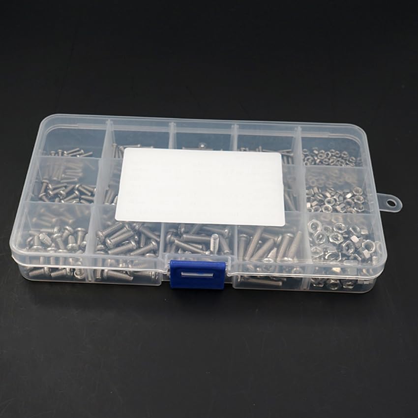Generic 480PCS/Set M2 M3 M4 Stainless Steel 304 Phillips Head Machine Screw with Nut Combination Set Electronic Small Screws with Box