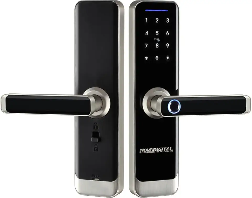 Fechadura Inteligente Wi-Fi embutir com Biometria, Senha, Tag e Chave