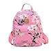 Women Girls Mini Backpack Fashion Causal Floral Printing Leather Bag