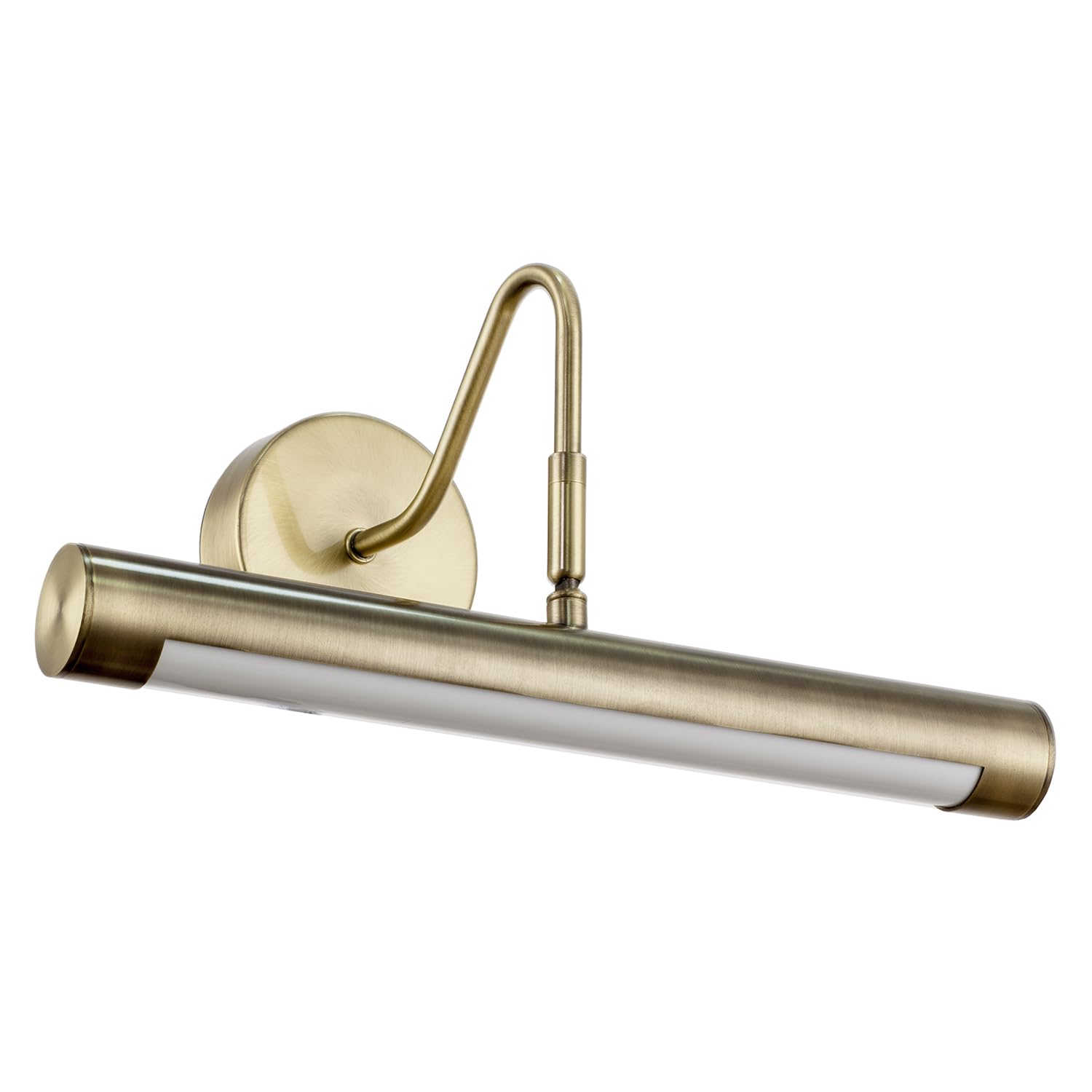 Happy Homewares Modern Rechargeable and Portable Antique Brass Picture Wall Light Fitting | 3-Step Touch Dimmer Button | Adjustable Head | 3w 3000k LED