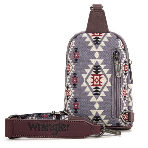 Image of Wrangler Small Sling Bag for Women, Leather Crossbody Bags Cross Body Purse Fanny Packs with Adjustable Strap for Gift