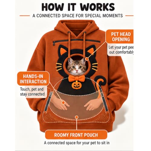 Unisex Pet Hoodie With Cat Dog Carrying Sweaters For Halloween Christmas - image 8