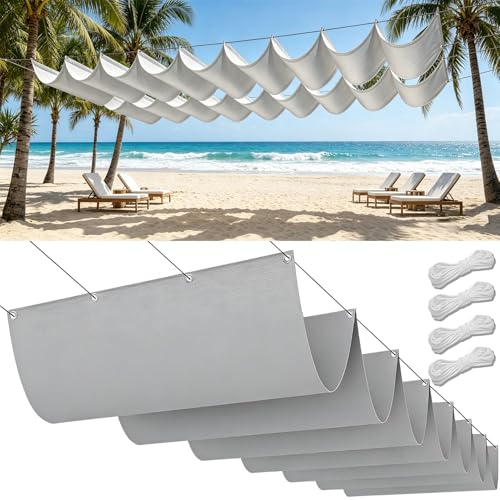 Cubierta de Pérgola Retráctil Gris Claro Resistente al Desgarro 2