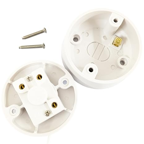 2 PACK 1m Pull Cord Ceiling Light Switch 10A 230V White Plastic 2 Way Bathroom Lighting Switch with 76mm Round Rose