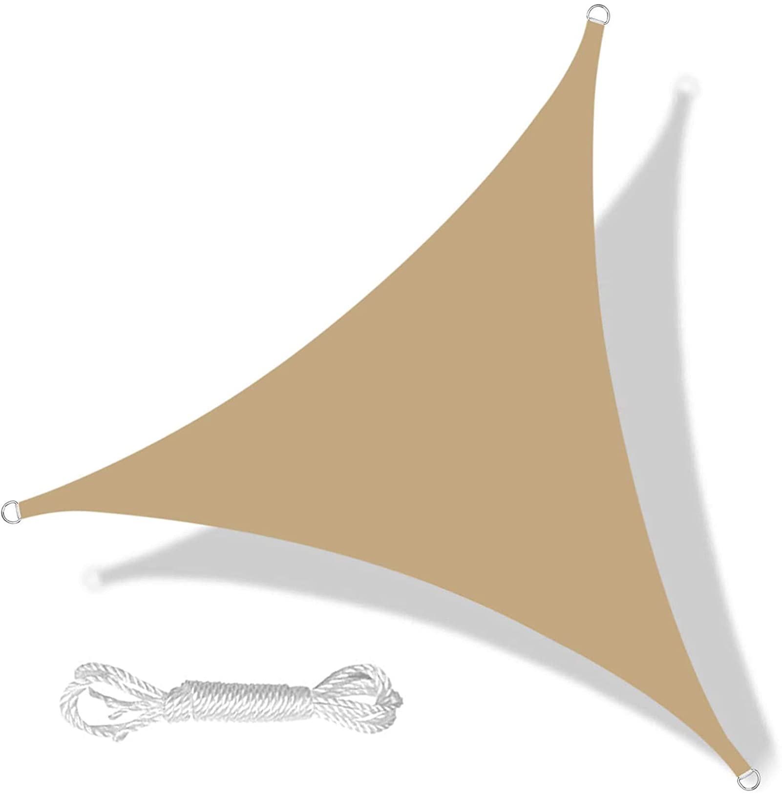 Voile d'ombrage triangulaire anti-UV 5m pour ombrager une terrasse exposée