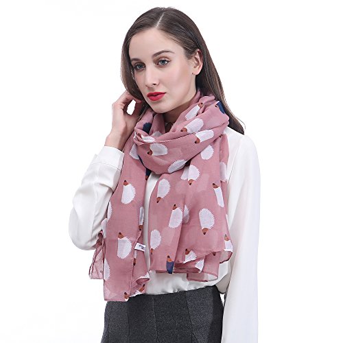 Lina & Lily Hedgehog Animal Print Women's Scarf Shawl Wrap Lightweight2