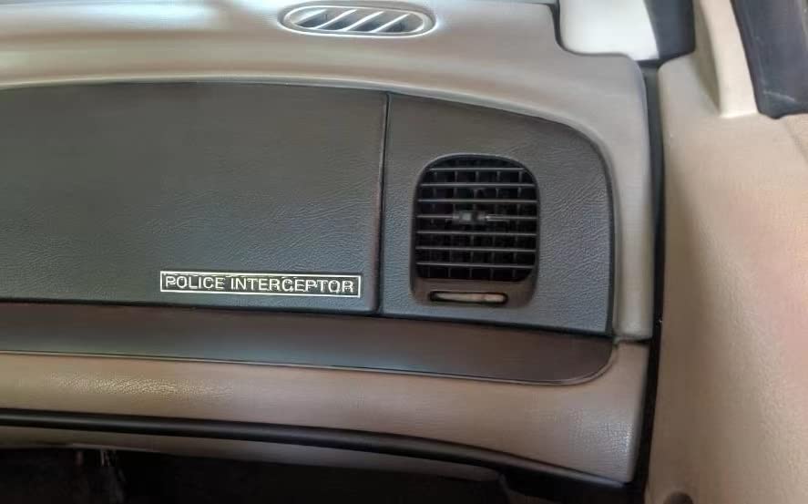 Image of 2-Piece Police Interceptor Emblems car Door Fender Trunk Sport Badge Coupe Auto Sticker (Silver Black),