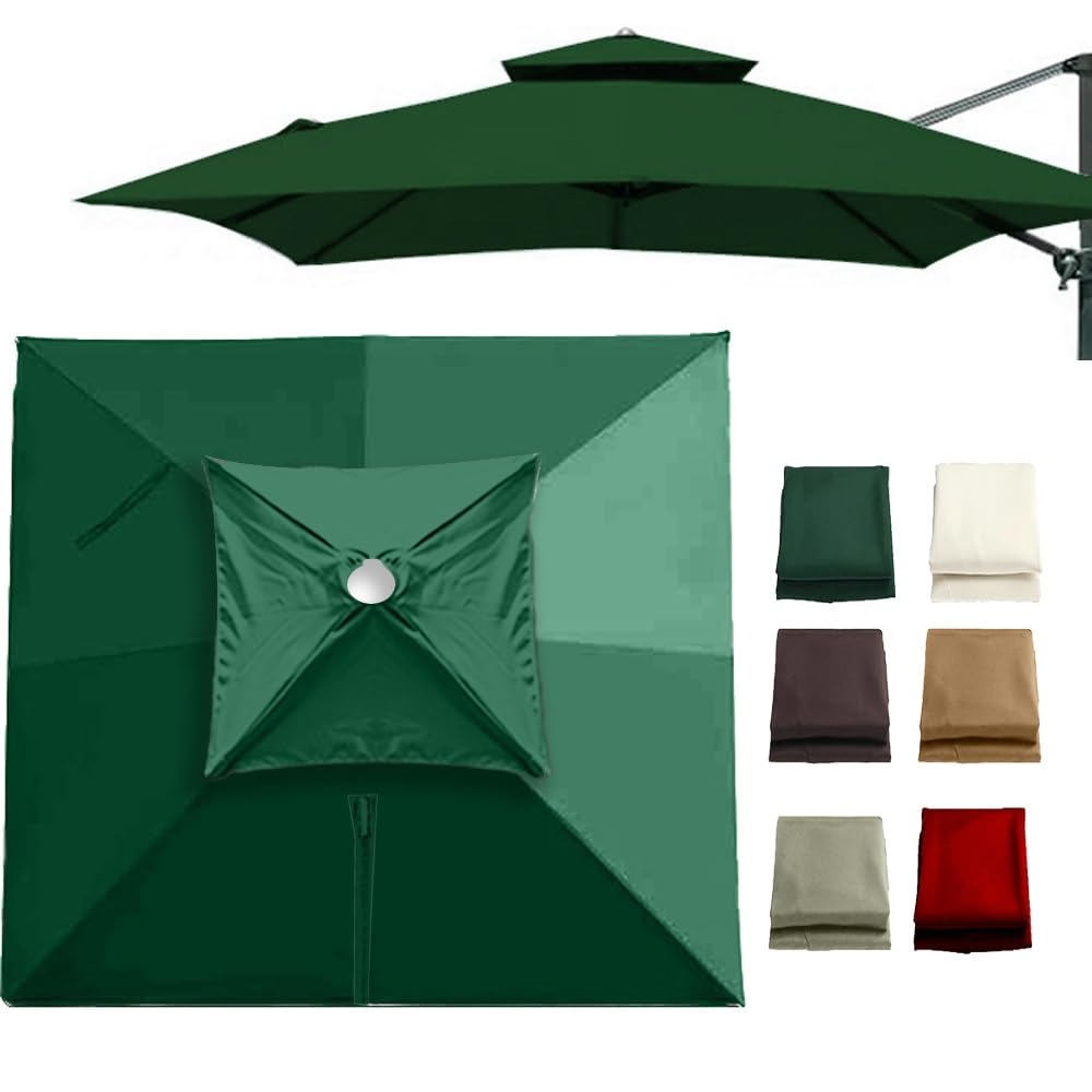 Toile de rechange parasol suspendu 10x10 anti décoloration tissu 8 baleines