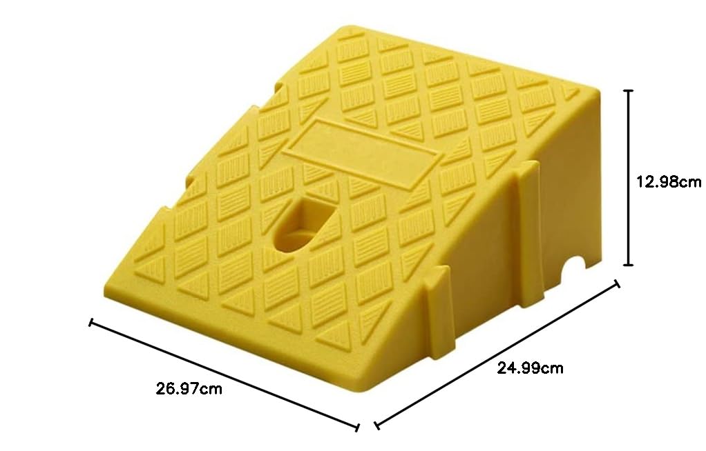Ricoter de la Rampe en Plastique 13 Cm Hauteur de Hauteur Rampée de L'allée pour Voiture, Moto, Quai de Chargement, Camion, Fauteuil Roulant, Garage, Trottoir (Yellow)