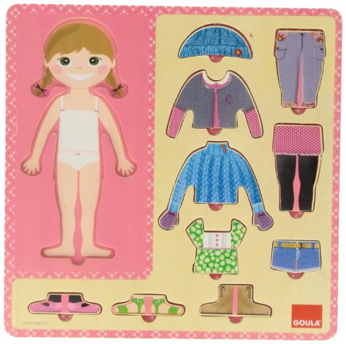 Goula- Puzle vestir niña - Encajable de madera a partir de 3 años
