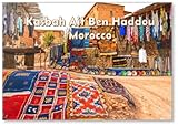 Dimensions : 53 x 80 mm Boutique de souvenirs en plein air à la kasbah Ait Ben Haddou près de Ouarzazate dans les montagnes de l\'Atlas du Maroc. Image artistique. monde de la beauté, aimant de réfrigérateur