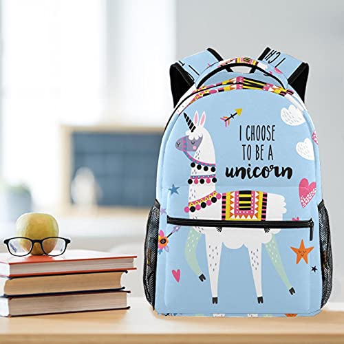 Sac à dos Alpaga I Choose To Be A Unicorn multicolore pour l'école