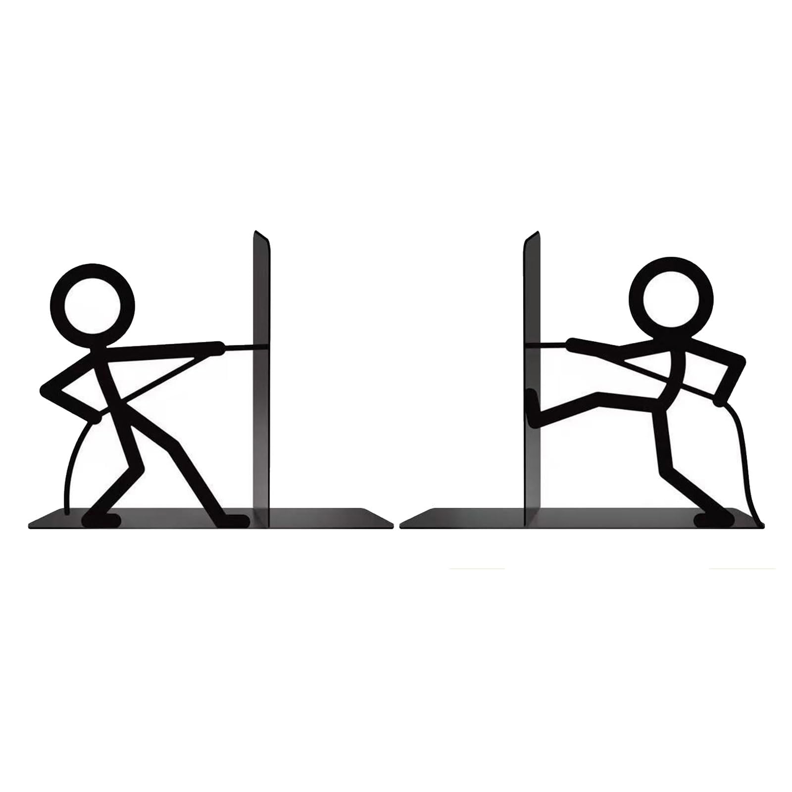 Mllepjdh C Robust Metal Bookends 2 Pieces Showcasing Fun Drawing Art For Bookshelf Assistance Offices Bookends