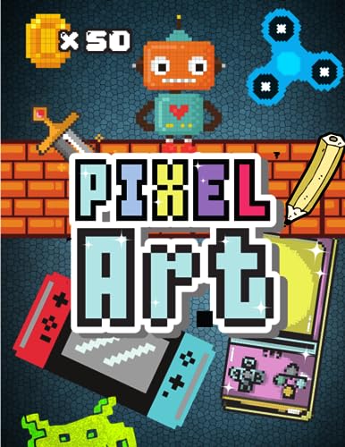 Pixel Art 120 páginas para completar: Cuaderno cuadrícula en blanco para dibujos de píxeles | Patrones en blanco | aprender a colorear niños ... a paso personajes ilustración plantillas.