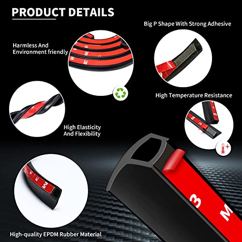 Carory Rav4 Door Seal Kit Soundproof Rubber Weather Draft Seal Strip For Toyota Rav4 2023 Accessories, Windshield Weather Stripping Noise Reduction Kit Automotive Trim Strip 2002-2019 2020 2021 2022 #TOP3