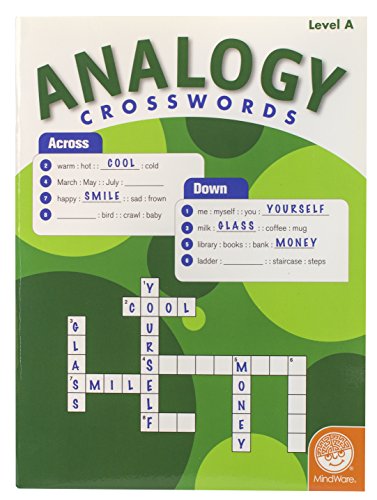 MindWare - Analogy Crosswords: Level A - 50 Puzzles - Great For Standardized Tests - Challenging and Engaging - Grades 2-4