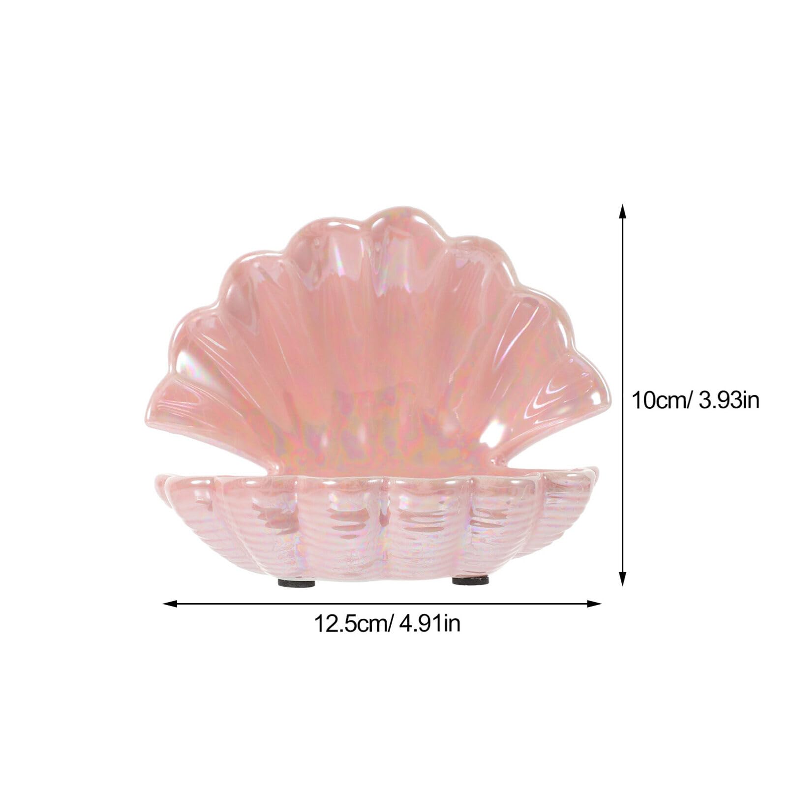 Vassoio Rosa Ceramica Forma in di Conchiglia Gioielli | Piccolo Vassoio Decorativo, Design Giocoso e Delicato, Finitura Lucida