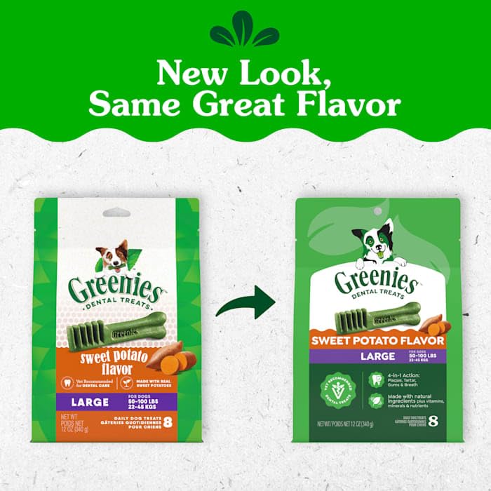 Greenies Sweet Potato Dental Bone Dog Treats Large 12oz