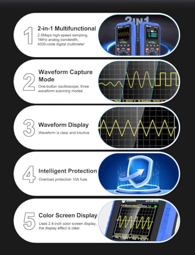Oscilloscope multimètre 2 en 1 SUNSHINE DT-24 Pro affichage de données - 4
