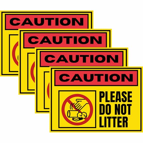 Self-Adhesive Signage for Office, Shop & Home | Caution & Warning Signs | Safety Notice Labels | Office & Retail Display Signs | Informative & Instructional Sign Boards (Do Not Litter, Medium - 20.5 X 14.5 CM)