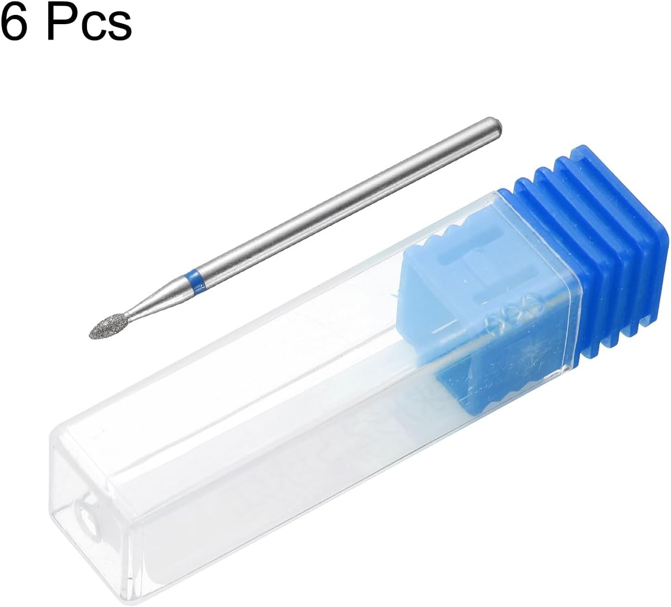HARFINGTON 6pcs 120-140 Grits Diamond Grinding Bit 1.8mm Oval Head 2.35mm Shank 3.1.8mm Length Stone Sanding Drill Bits Rotary Tool for Ceramic Glass Nails Grinding Polishing