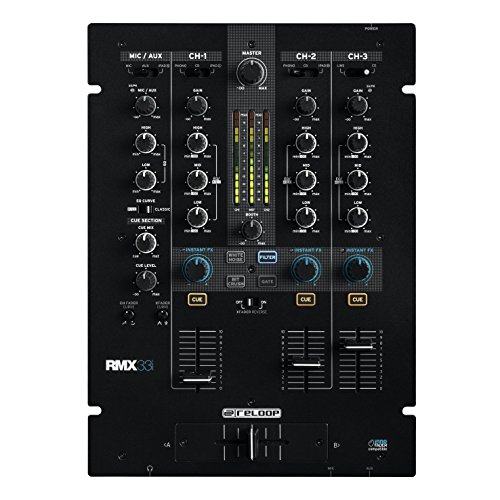 Linea regolabile e crossfader: la regolazione della linea e del crossfader è disposta direttamente sulla superficie del mixer, permettendoti transizioni armoniose o hard cut