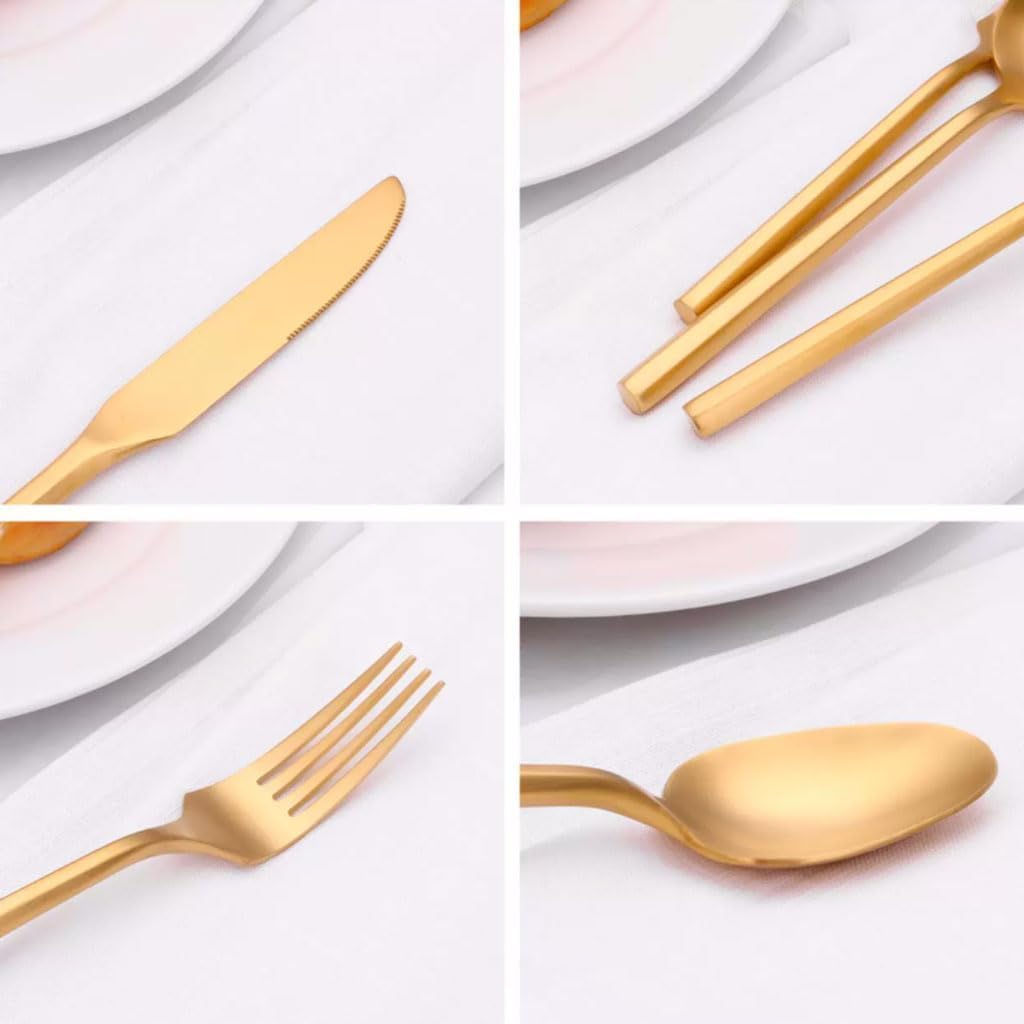 Couteau Fourchette cuillère 5 pièces Ensemble de Couverts en Acier Inoxydable Ensemble d'argenterie Miroir Poli Fourchette cuillère Ensemble Ensemble de Vaisselle Portable