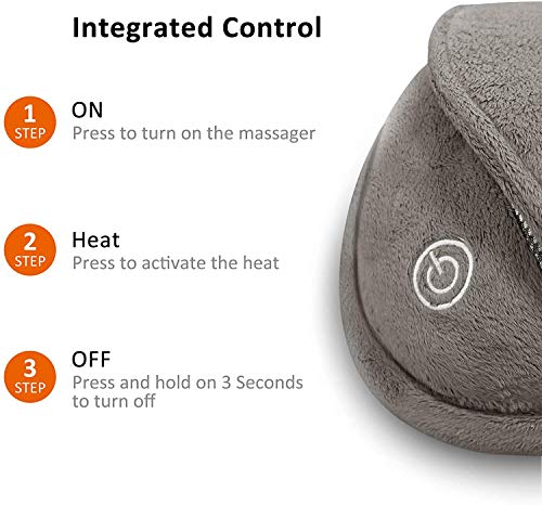 Snailax Shiatsu Massage Pillow With Heat -Deep Kneading Neck Shoulder Lumbar Calf Leg Foot Back Massager, Plush Cozy Design, Gifts For Men Woman #TOP7