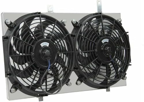 WPLUS WORKS Aluminum Shroud & Fans Compatible with Chevy El-Camino Camaro Monte Carlo Impala Nova