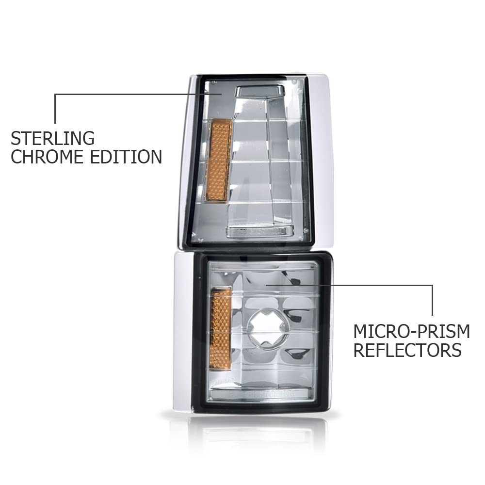 MOVOTOR LED Side Marker Lights With Amber Sequential Turn Signal Side Corner Lights Smoked Lens Compatible With 1994-1998 Chevy C/K 1500 2500 3500 Suburban Silverado Tahoe