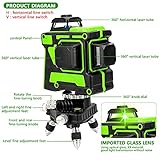Iriisy Laser Level Self Leveling, 3x360° 12 Lines Cross line Laser, self Leveling with Tripod, 2 * 3000 mAh Rechargeable Battery, Wall Mount, Measuring & Layout Tools - Image 5