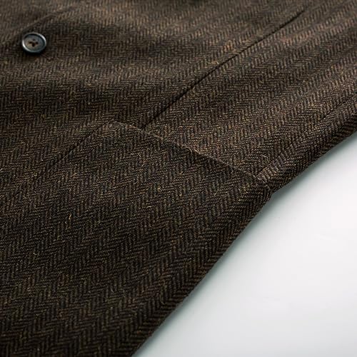 Image of PJ PAUL JONES Mens Herringbone Blazer Vintage Tweed Wool Blend Sport Coat Jacket