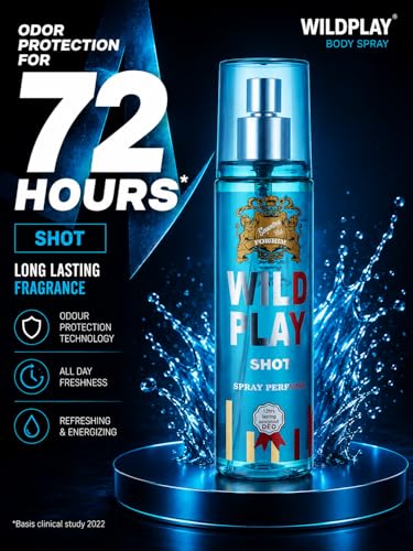 Image of Wildplay Shot Fragrance 125ML Perfume for Men & Women - Long Lasting Multi-Fragrance Spray, Floral Fruity Sweet Notes, Unisex Premium Perfume for Daily Wear & Special Occasions