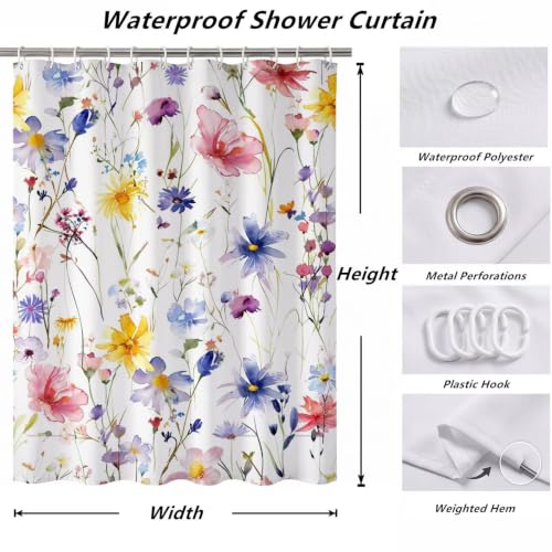 Rideau de douche imperméable en polyester lavable en machine - 7