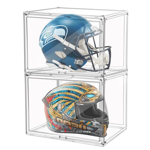 Image of 2Pack Extra Large 17.7 inchX13 inchX13 inch Clear Acrylic Organizer Box Display Case, Plastic Holder with Magnetic Door for Figures, Books, Handbags, Purses, Boots