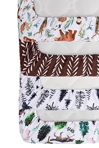 Jola'S House 4 Pack Woodland Forest Animals Wood Neutral Unisex Fitted Baby Crib Sheets Set thumb #4