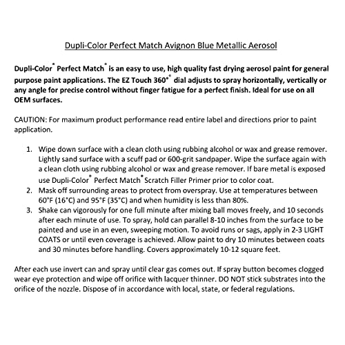 Image of Dupli-Color EBHA09057 Perfect Match Automotive Spray Paint a€ inch Honda Avignon Blue Metallic, B26M a€ inch 8 oz. Aerosol Can
