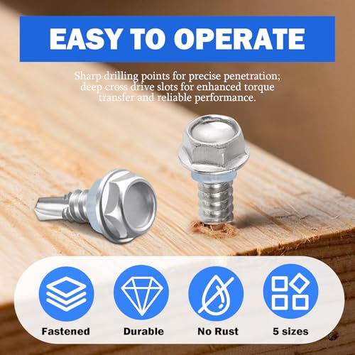 Kit Tornillos Autoperforantes Acero Inoxidable 70 Pzs miniatura 5