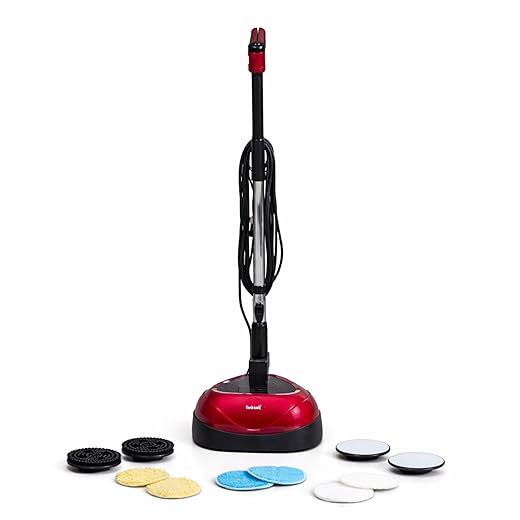 Ewbank EP170 Complete Cleaner, Washer, Scrubber, Scourer, and Polisher, Interchangeable Brushes and Pads Multi-Use Floor Machine, 2200 rpm, Lightweight, Red, 8 Pound