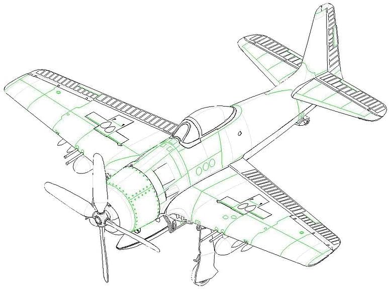 Hobbyboss HBB87269 1:72-F8F-2 Bearcat Scale Model kit, Mehrfarbig