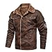 KPPONG Veste en Cuir Homme Suède Hiver Vintage Doublée Polaire Chaud Moto Motard Casual Manteau Perfecto Militaire Jacket Outwear