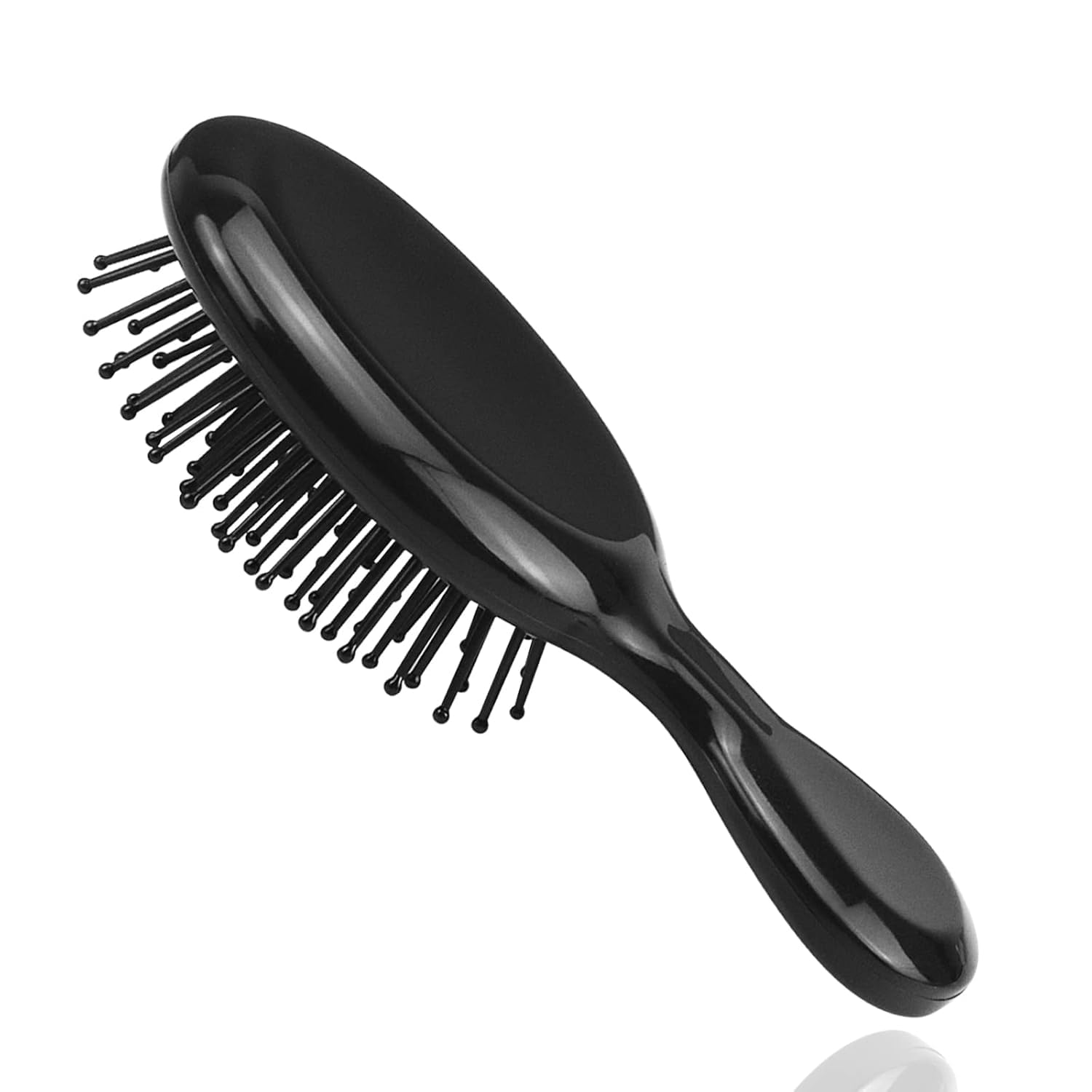 100 Pack Mini Hair Brushes Bulk, Travel Hair Brush Individually Wrapped, Soft Bristles Adds Shine, Scalp Massage and Detangling, Safe for All Hair Types Extensions, Wigs(Bright Black)