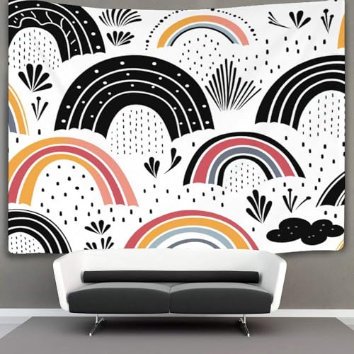 Tapisserie murale arc-en-ciel tissu grand format pour créer un coin lecture cosy