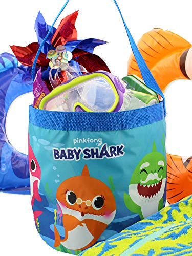 Baby Shark Boys Girls Collapsible Gift Basket Bucket Tote Bag (Blue, One Size)3