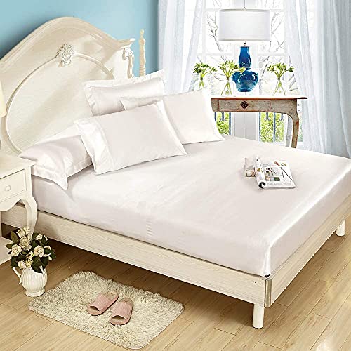 Lilysilk Mulberry Silk Sheets 4 Piece, 19 Momme Silk Bed Sheets, 1 Flat Sheet, 1Fitted Sheet And 2 Oxford Silk Pillowcases, Silk Bedding Set 100% Top 6A Grade Oeko-Certified, Ivory, King Size #TOP1