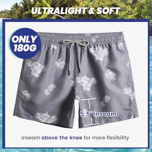 Image of maamgic Mens Swim Trunks 5 Inch with Mesh Liner Breathable for Beach