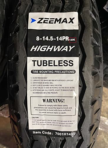 5 Heavy Duty Highway Trailer Tire 8-14.5 14 Ply Speed Rating K